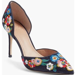 Tory Burch Rosemont Embroidered d'Orsay Pumps, size 6.5